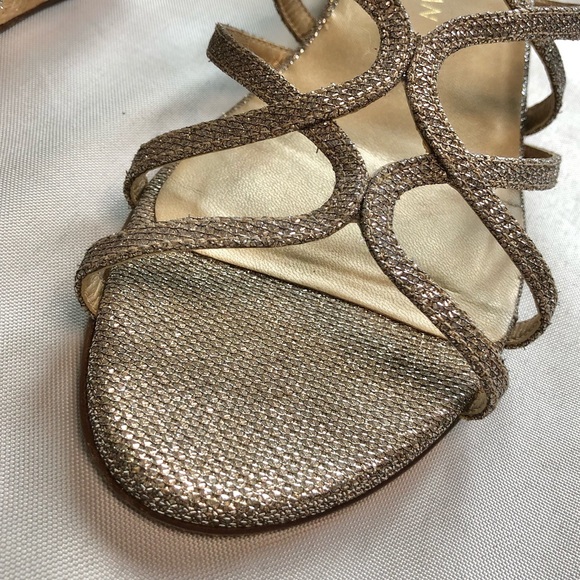 Stuart Weitzman Turning Down Wedge Glitter Sandal - Picture 4 of 10